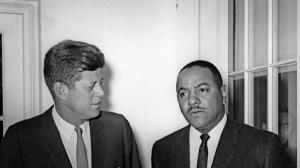John F. Kennedy with Carl Rowan