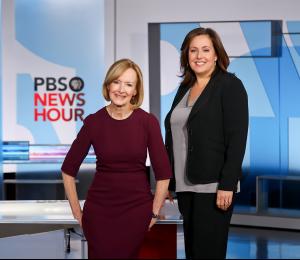 PBS NewsHour anchor Judy Woodruff, left, and Executive Producer Sara Just. Photo courtesy of PBS NewsHour  