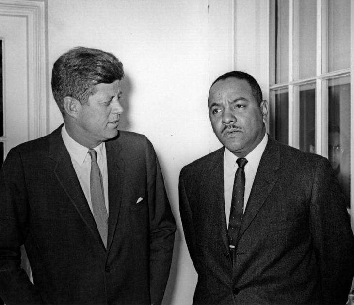 John F. Kennedy with Carl Rowan